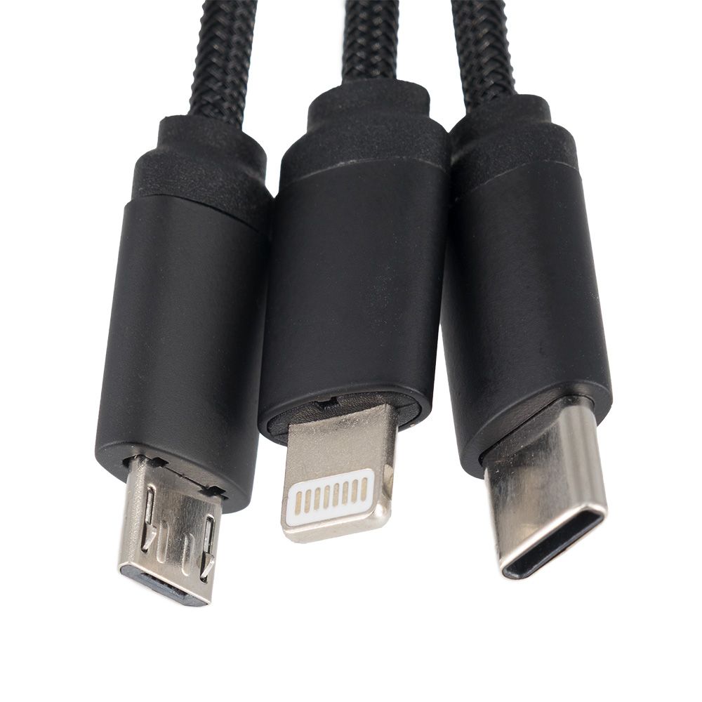 3-i-1-kabel med upplyst logotyp