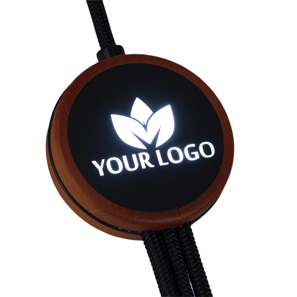 3-i-1-kabel med upplyst logotyp beige