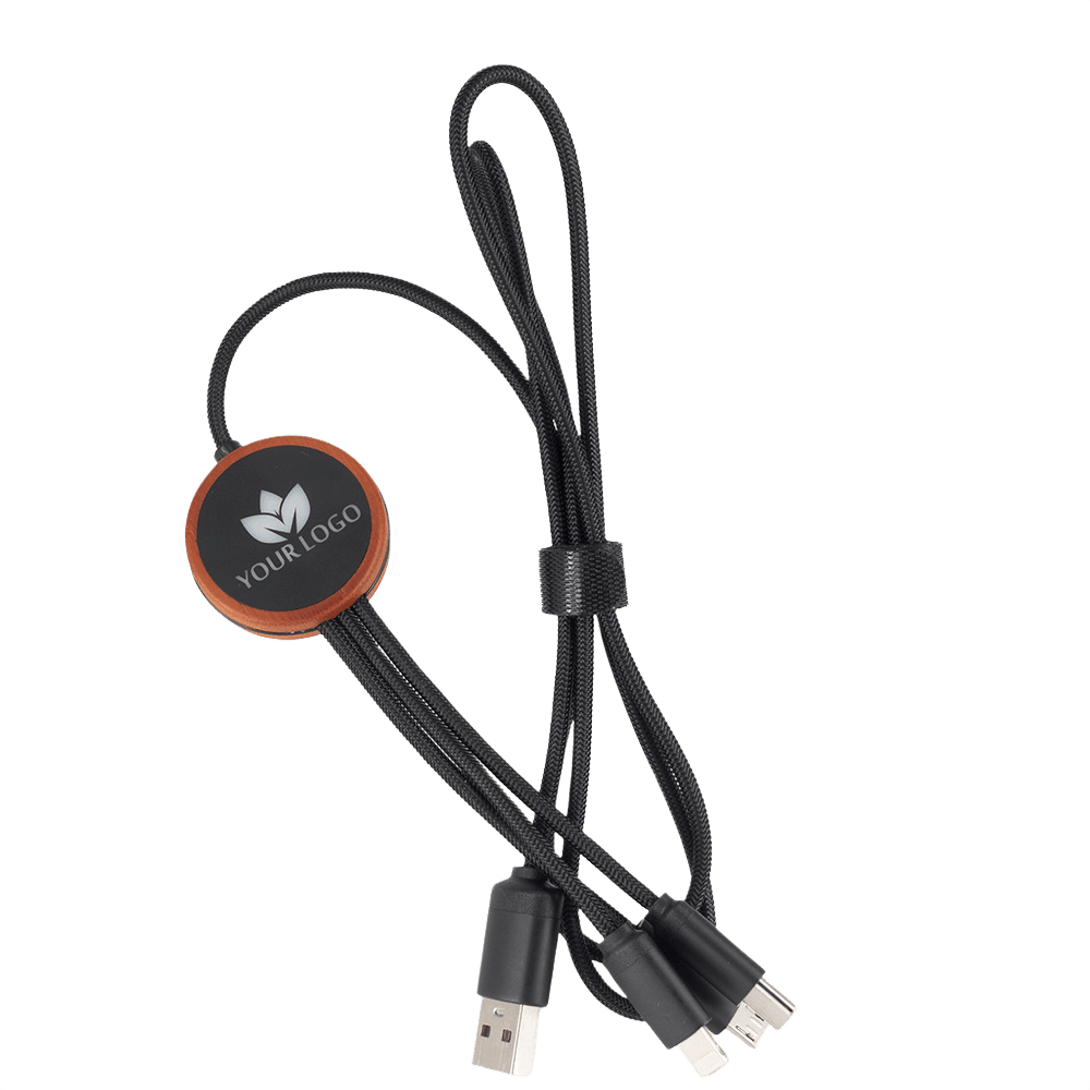 3-i-1-kabel med upplyst logotyp
