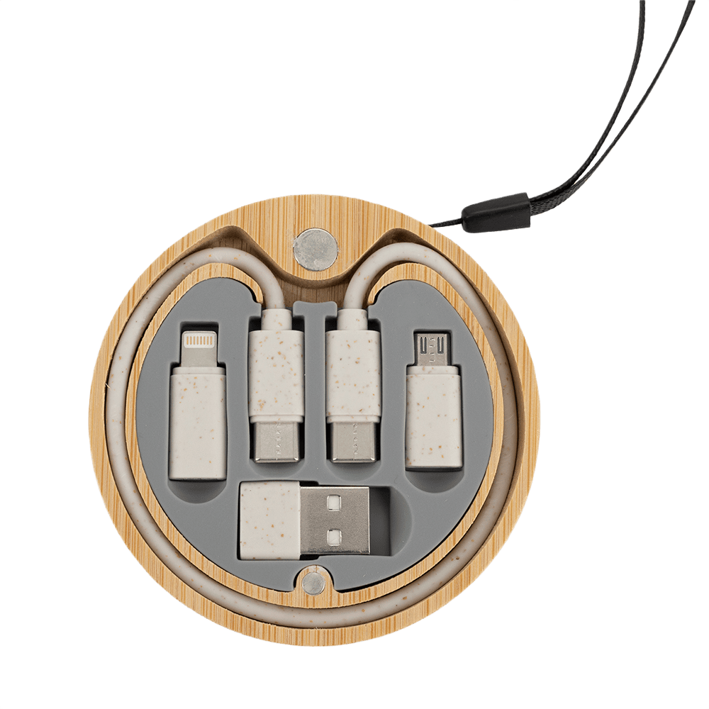 4-in-1-kabel i trähuv