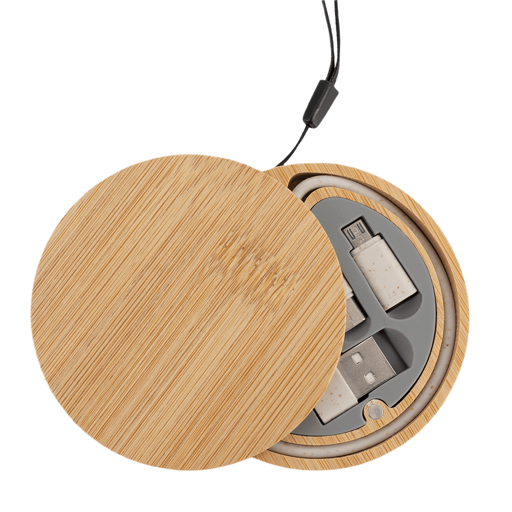 4-in-1-kabel i trähuv beige