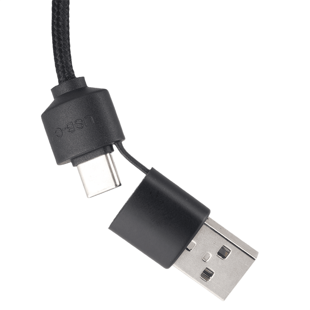 4-i-1-kabel med upplyst logotyp svart