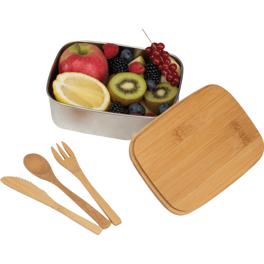 Lunchbox med bestick 1000ml beige