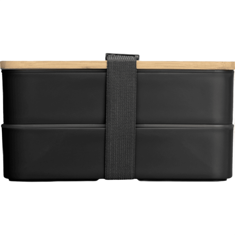 Pescara lunchbox 2x600ml med bestick svart