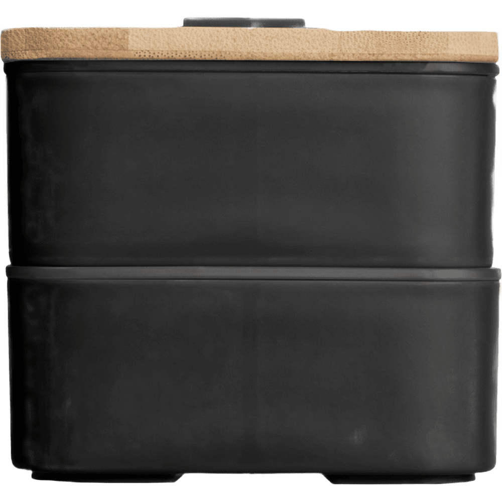 Pescara lunchbox 2x600ml med bestick svart