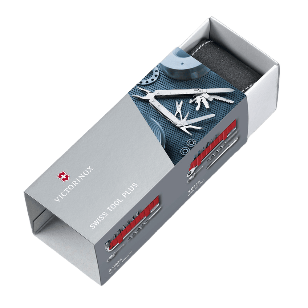 Swiss Tool X Plus rätscha – 39 verktyg, Victorinox grå