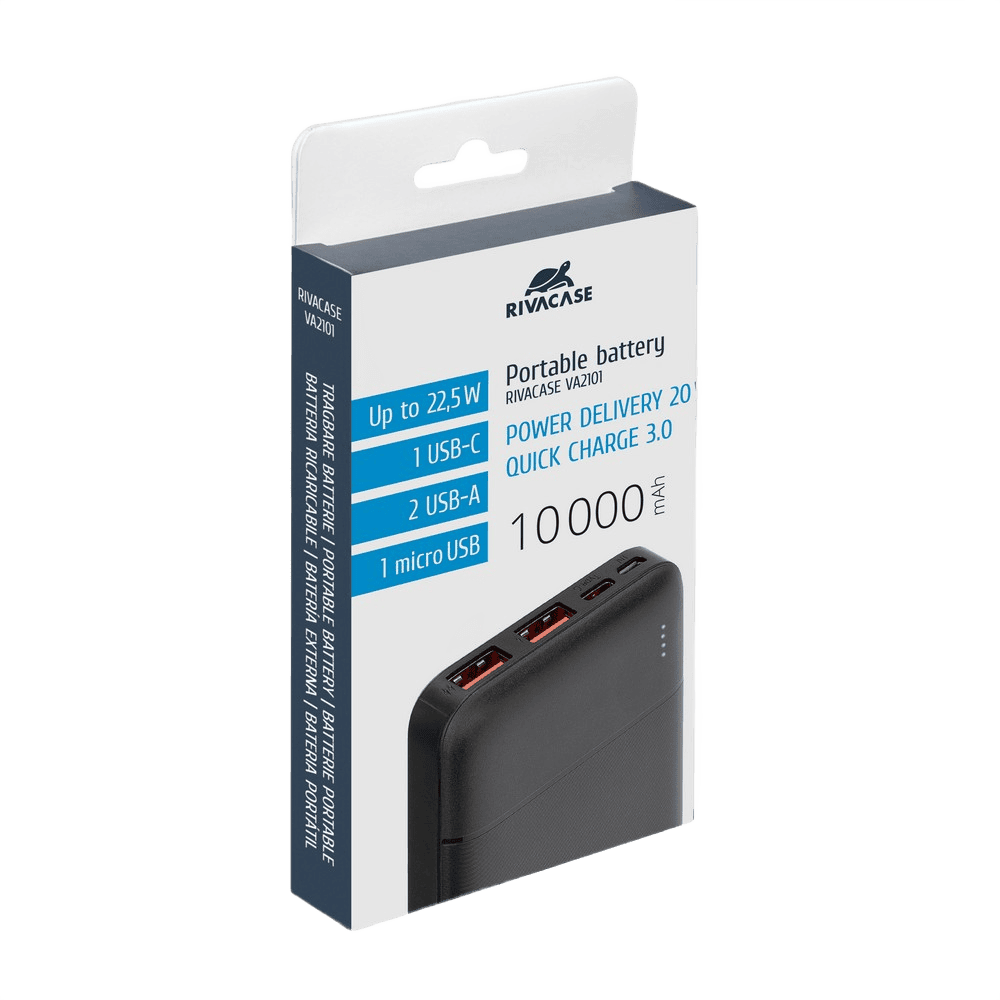 RIVACASE powerbank 10000 mAh svart