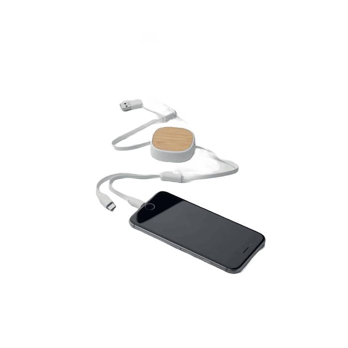 Infällbar USB-laddningskabel vit