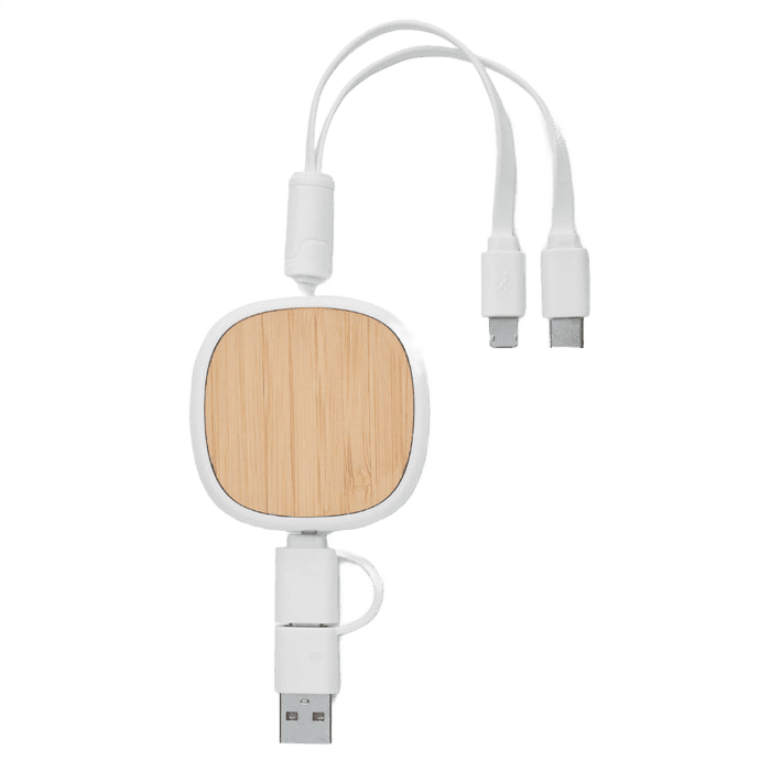 Infällbar USB-laddningskabel vit