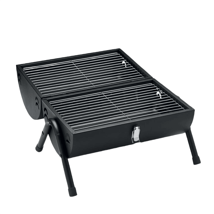Bärbar grill med skorsten svart