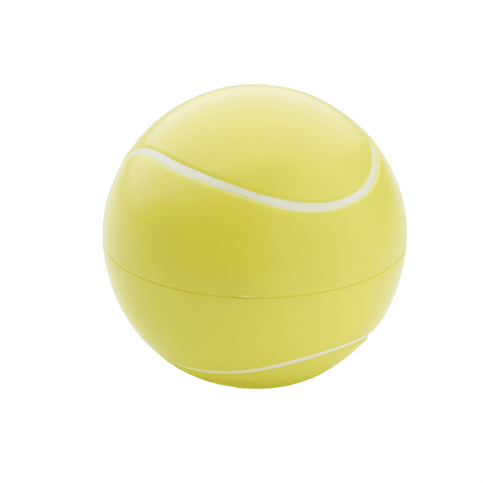 Läppbalsam i tennisbollform gul