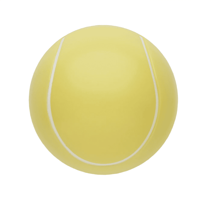 Läppbalsam i tennisbollform gul