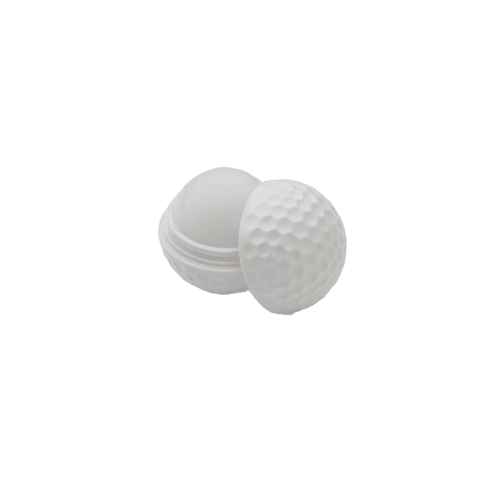 Läppbalsam i golfbollsform vit