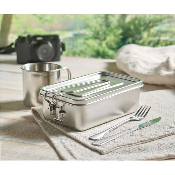 Edelstahl-Lunchbox silber