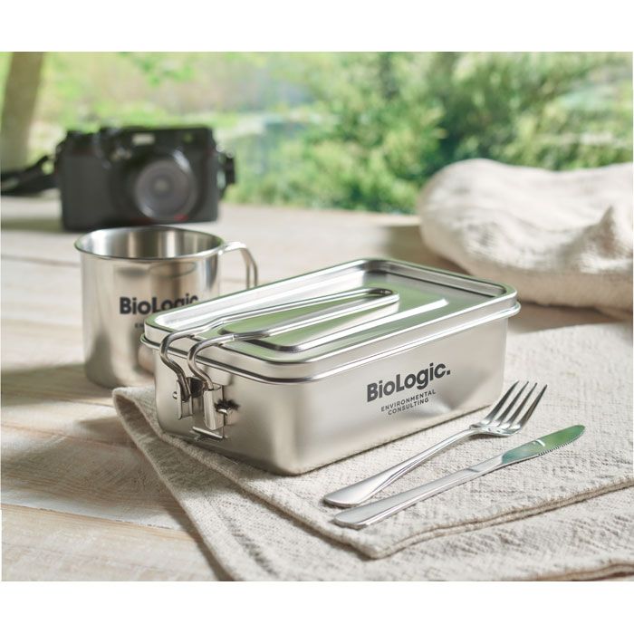 Edelstahl-Lunchbox silber