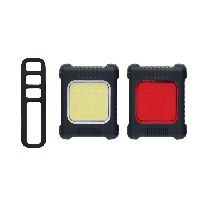 Rechargeable bike light set black