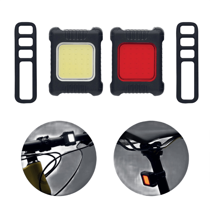 Rechargeable bike light set black