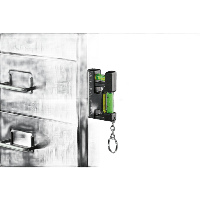 Magnetisk vattenpass nyckelring svart