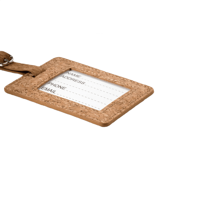 Kork bagage tag beige