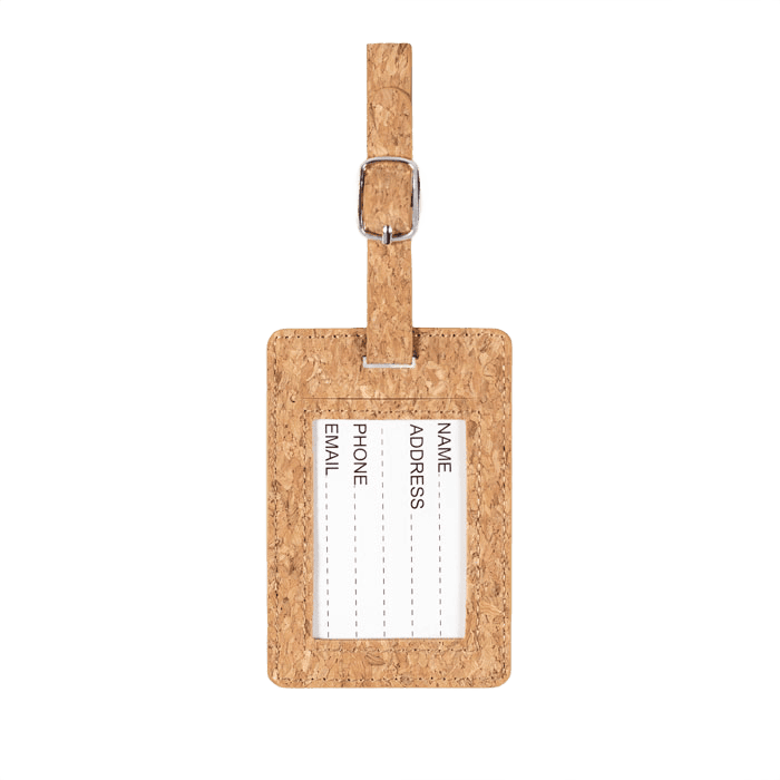 Kork bagage tag beige