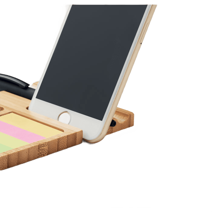 Bamboo skrivbordsstöd för telefon trä