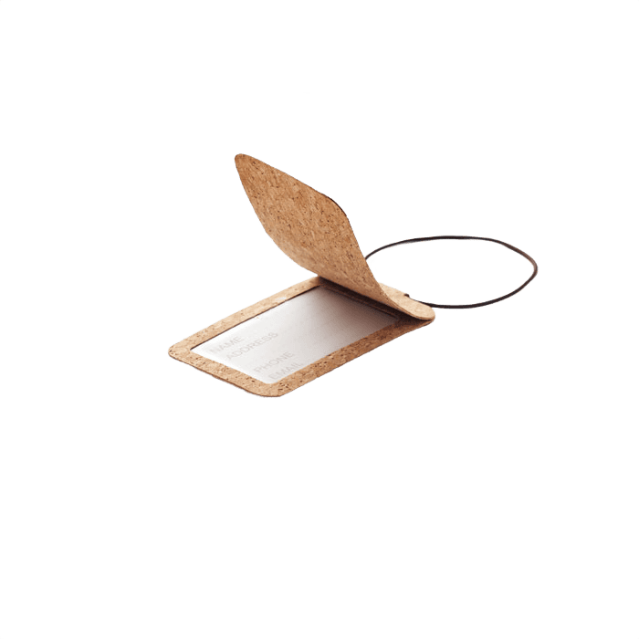 Korkbaggagelapp beige