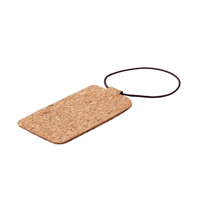 Korkbaggagelapp beige