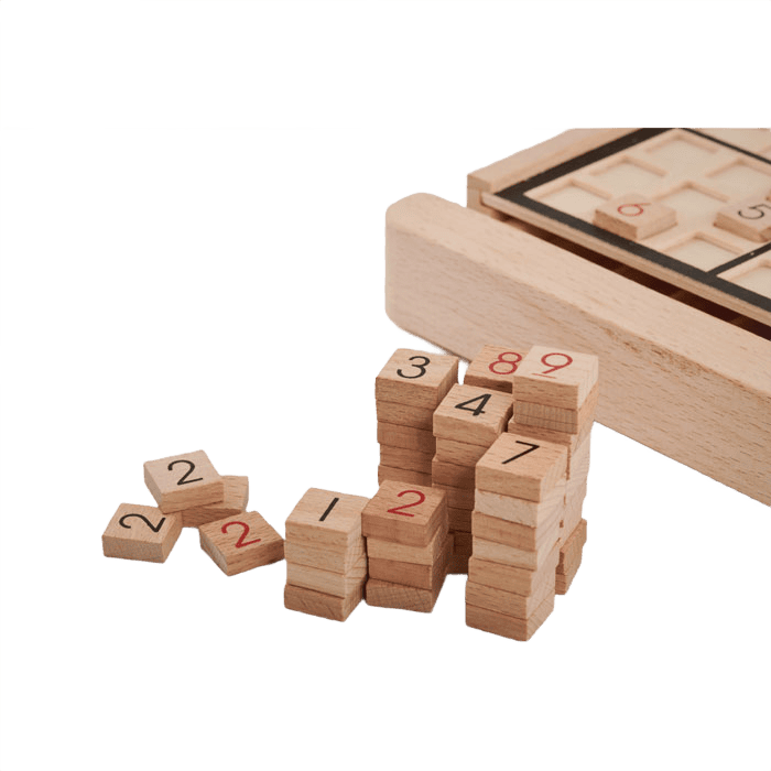 Trä-sudoku brädspel trä