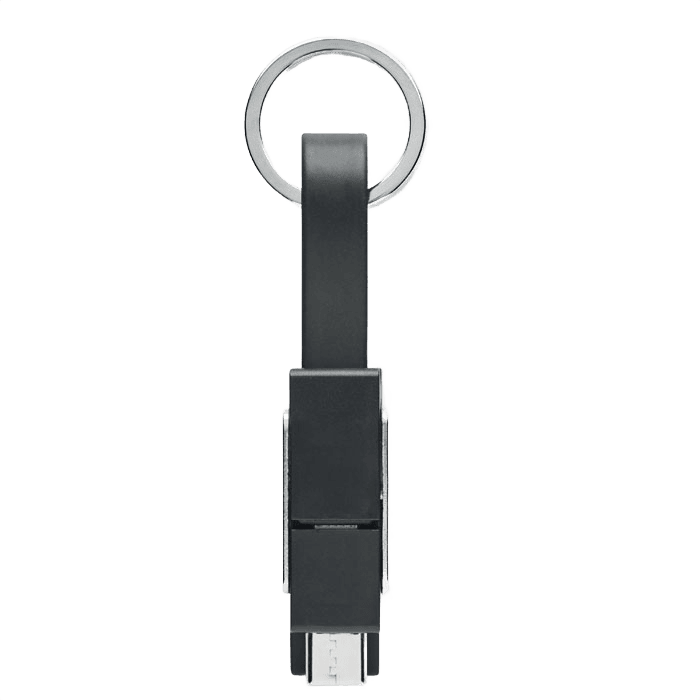 Nyckelring med 4-i-1-kabel svart