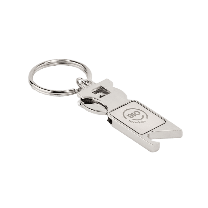 Euro token nyckelring matt silver