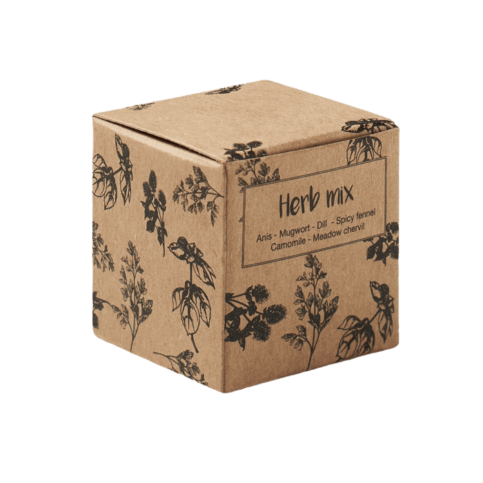 Herb seed ball i kartongask beige