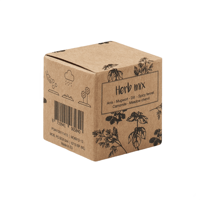 Herb seed ball i kartongask beige
