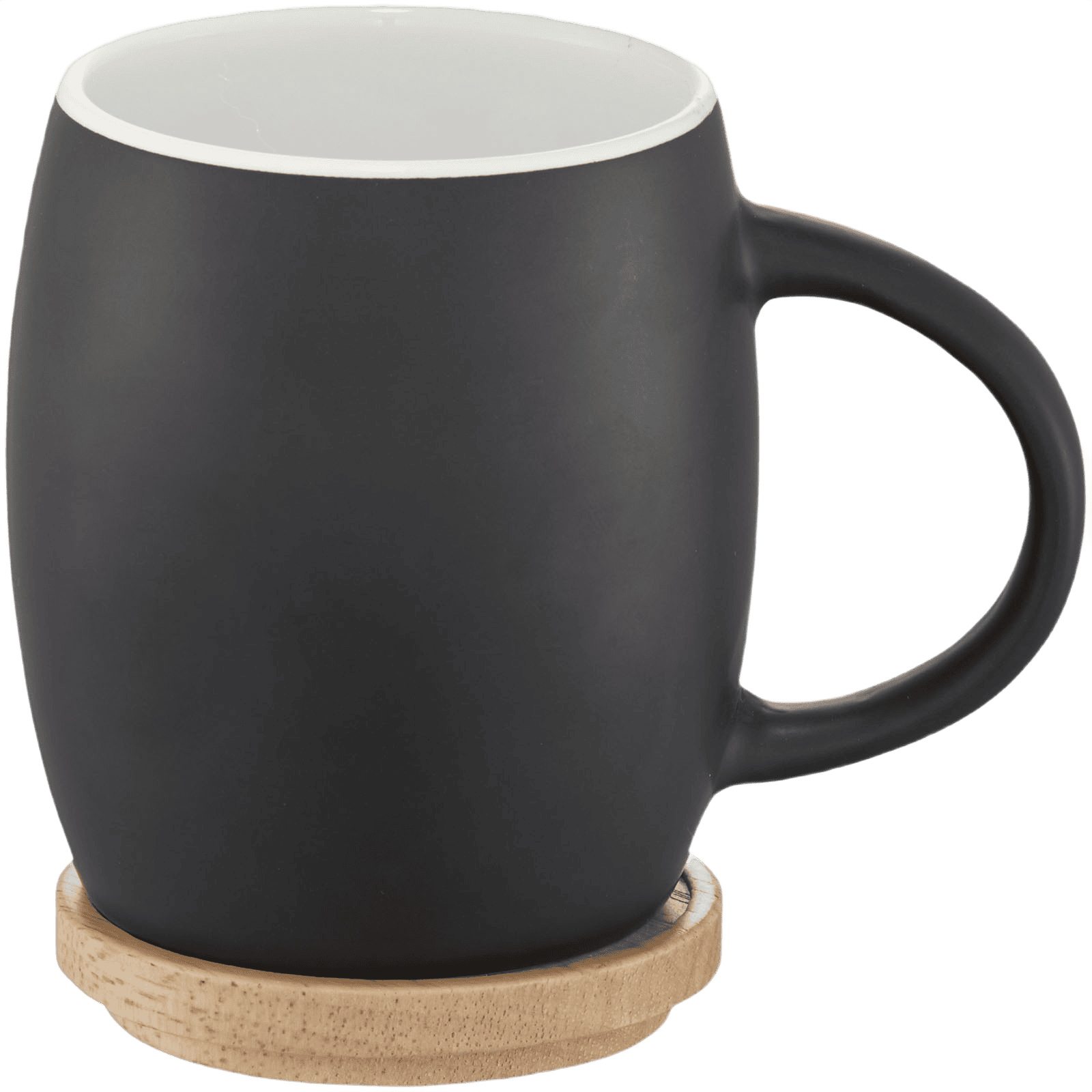 Mugg med träunderlägg