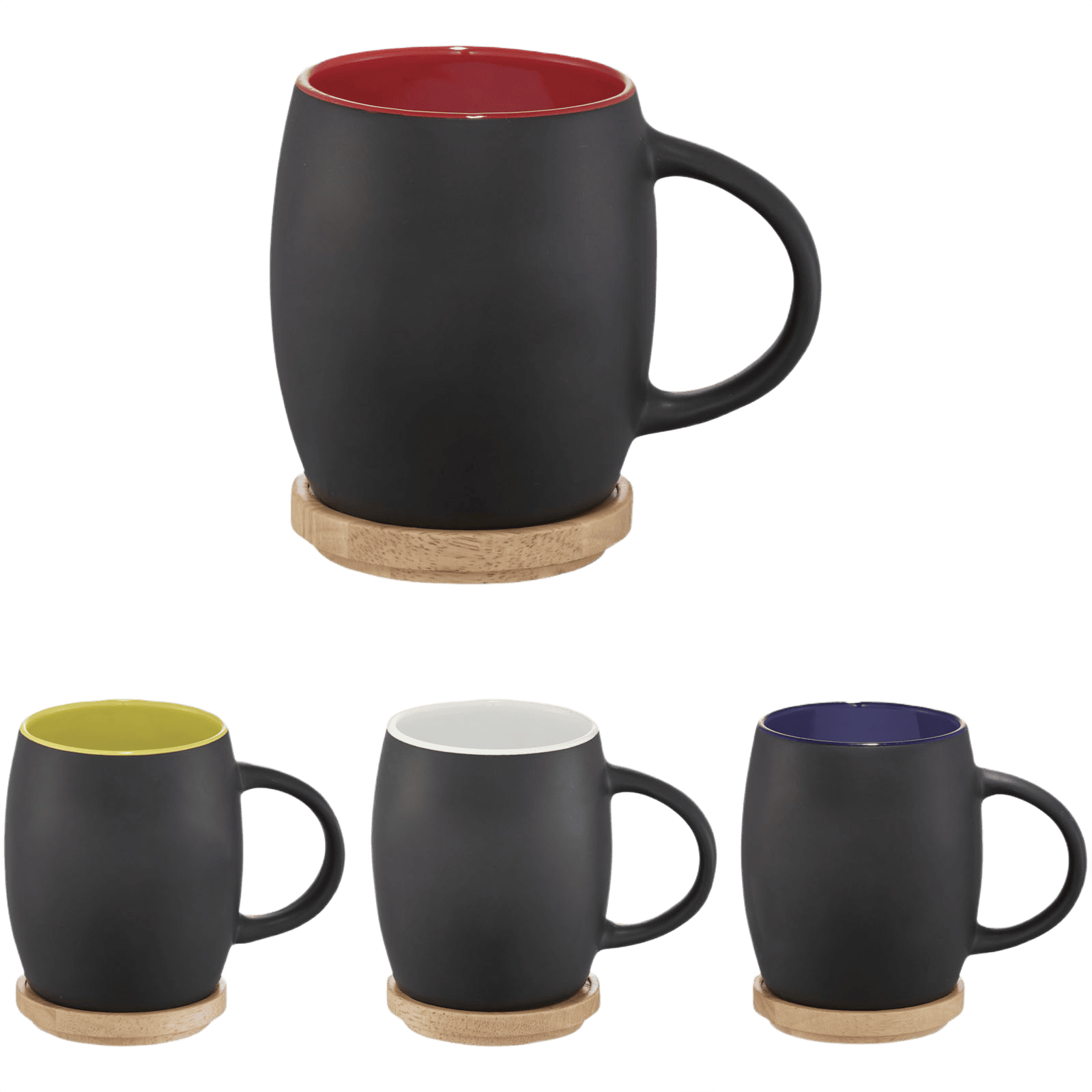Mugg med träunderlägg en färg