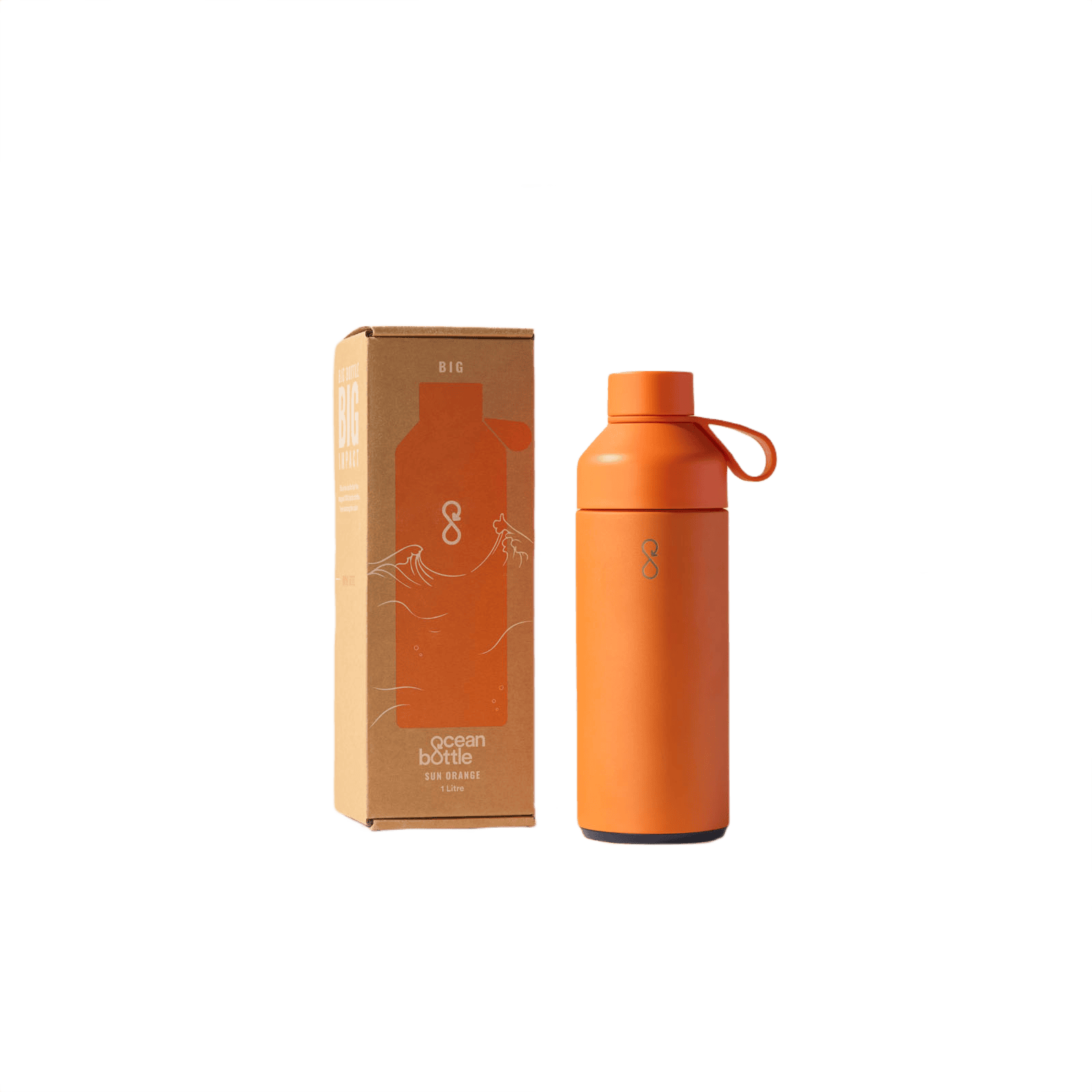 Big Ocean Bottle 1000 ml vakuumisolerad vattenflaska solorange