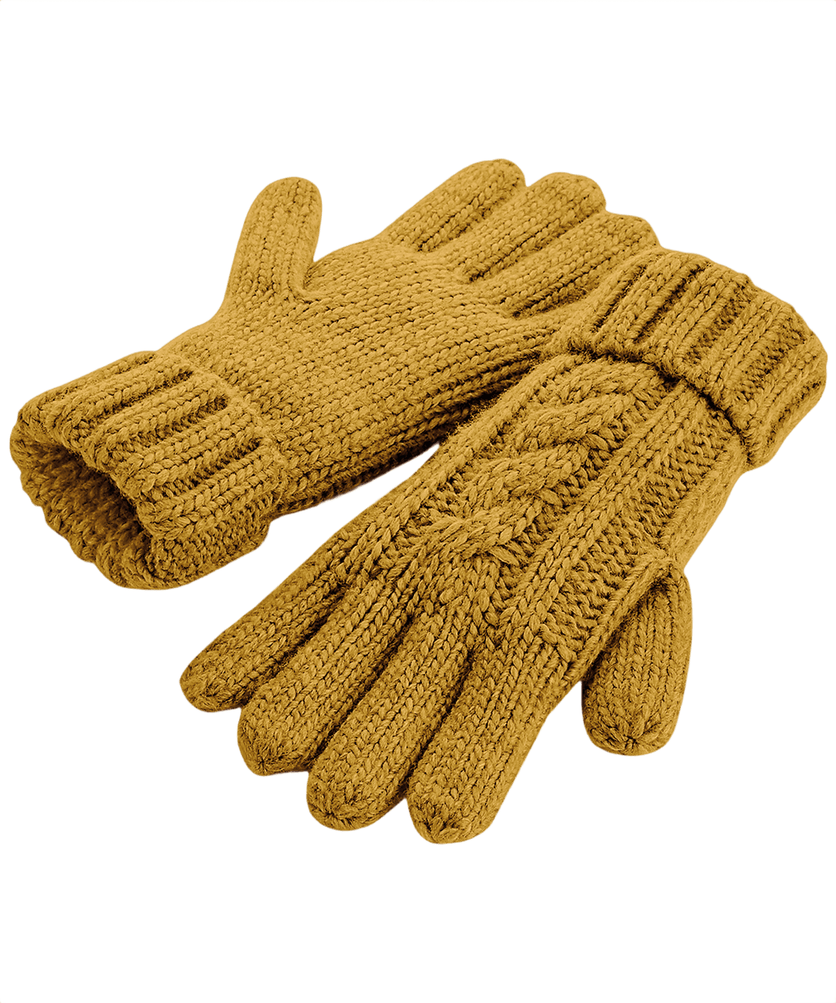 Kabelstickad Melange Handskar