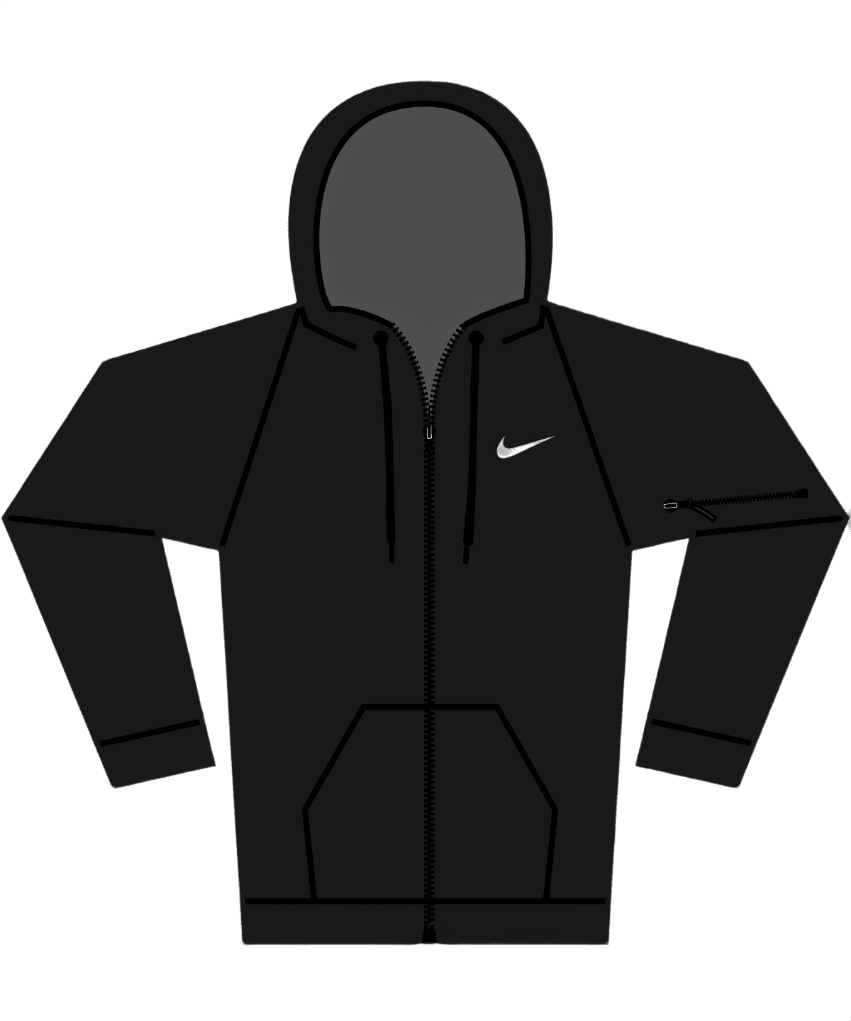 Nike Full-Zip Fitness Hoodie Men - Nike Huvjacka Herr