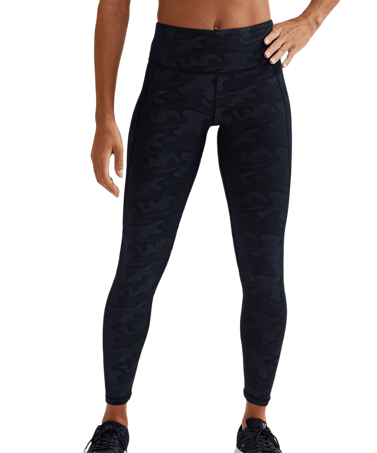 Women's TriDri performance camo leggings, full-length