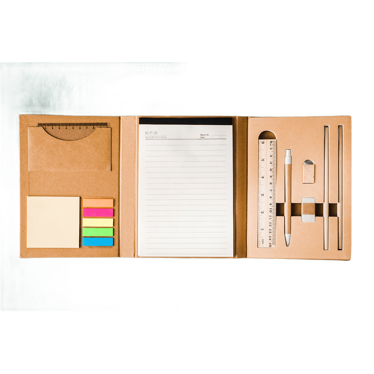 Kontorset med anteckningsblock beige