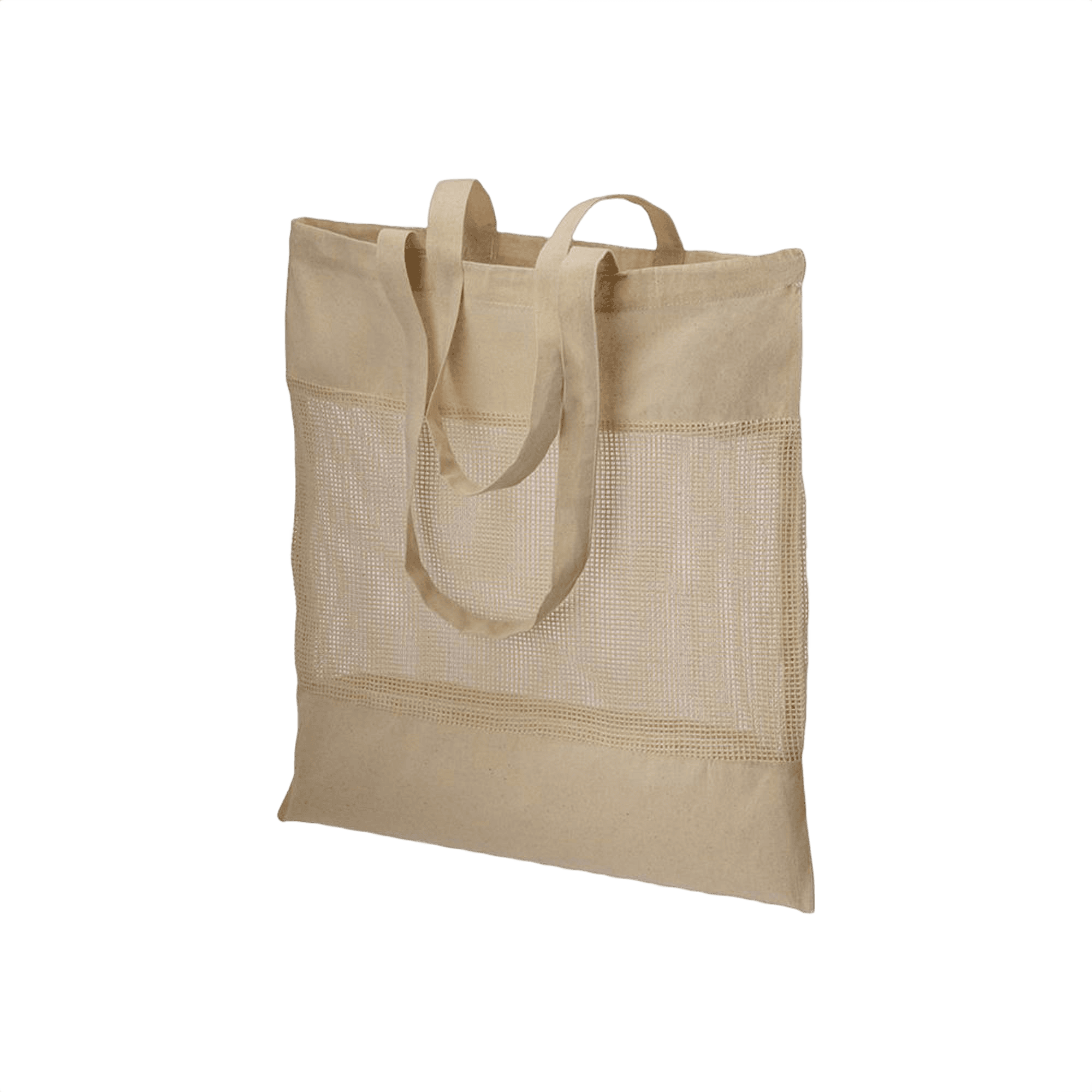 Naturlig Bomull Shoppingväska Med Nät