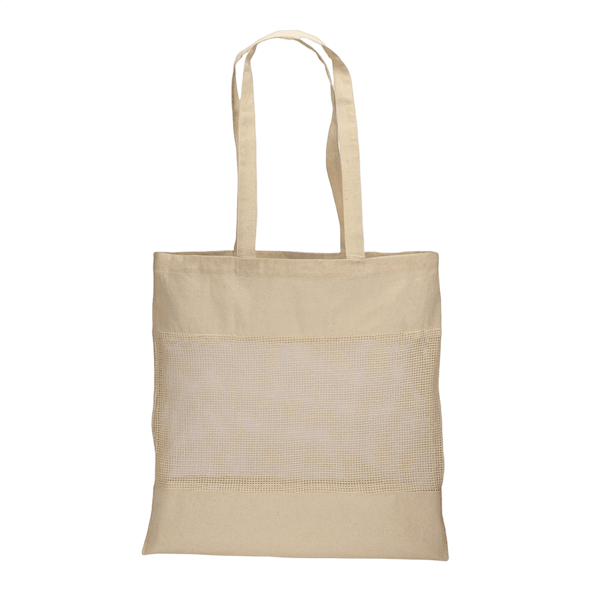 Naturlig Bomull Shoppingväska Med Nät