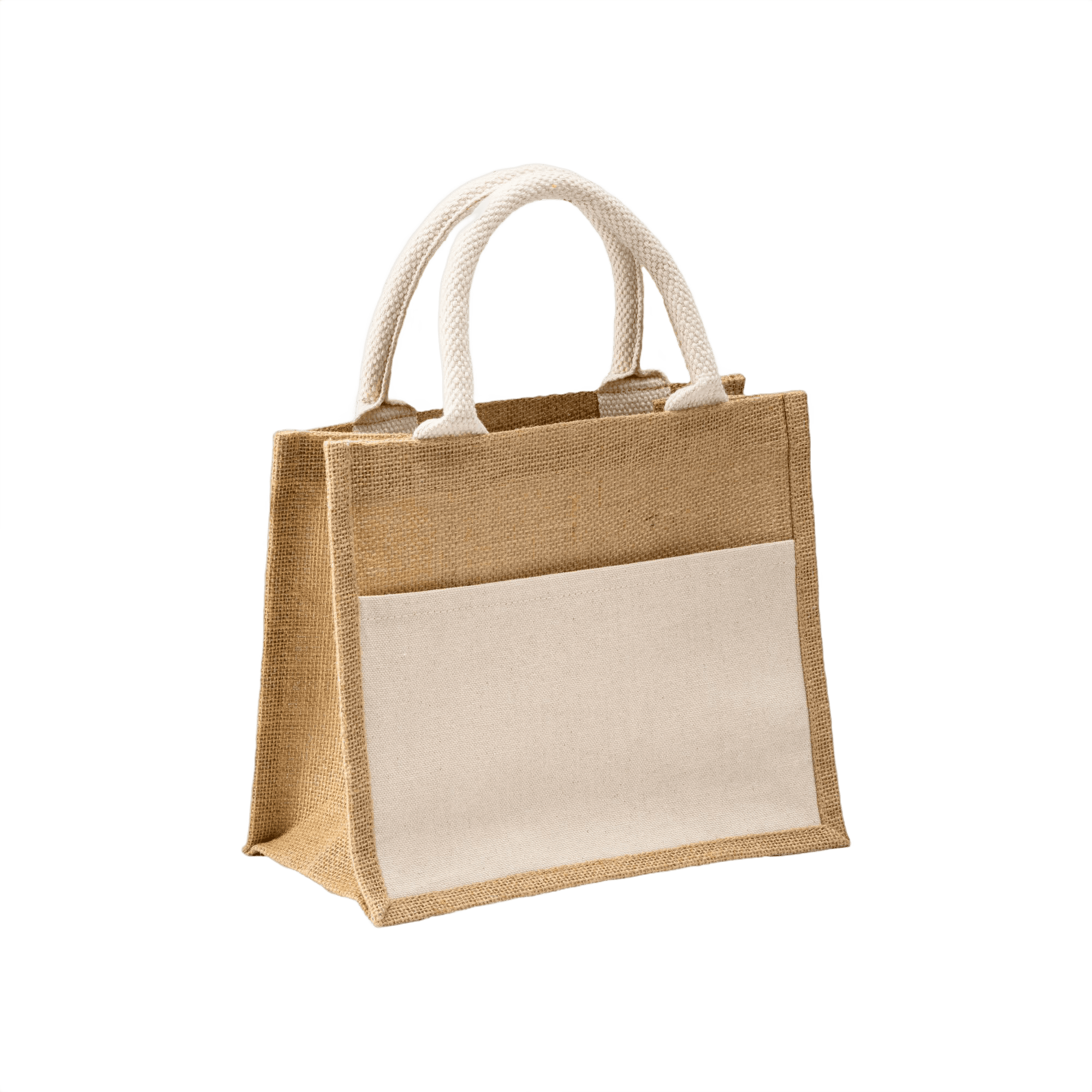 Mini Jutepåse Med Bomullsficka