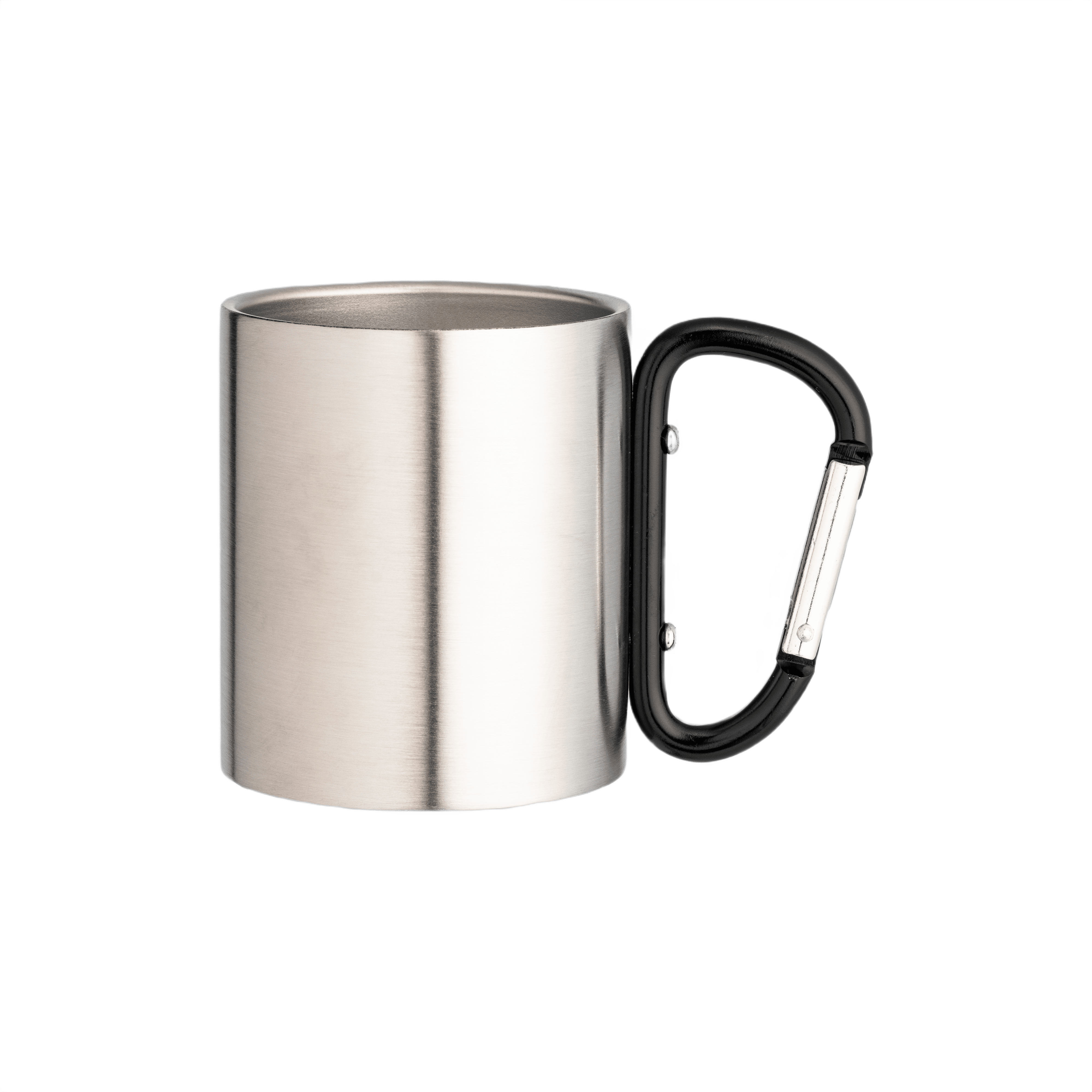 Stahlbecher mit Aluminium-Karabinerhenkl, 200 ml