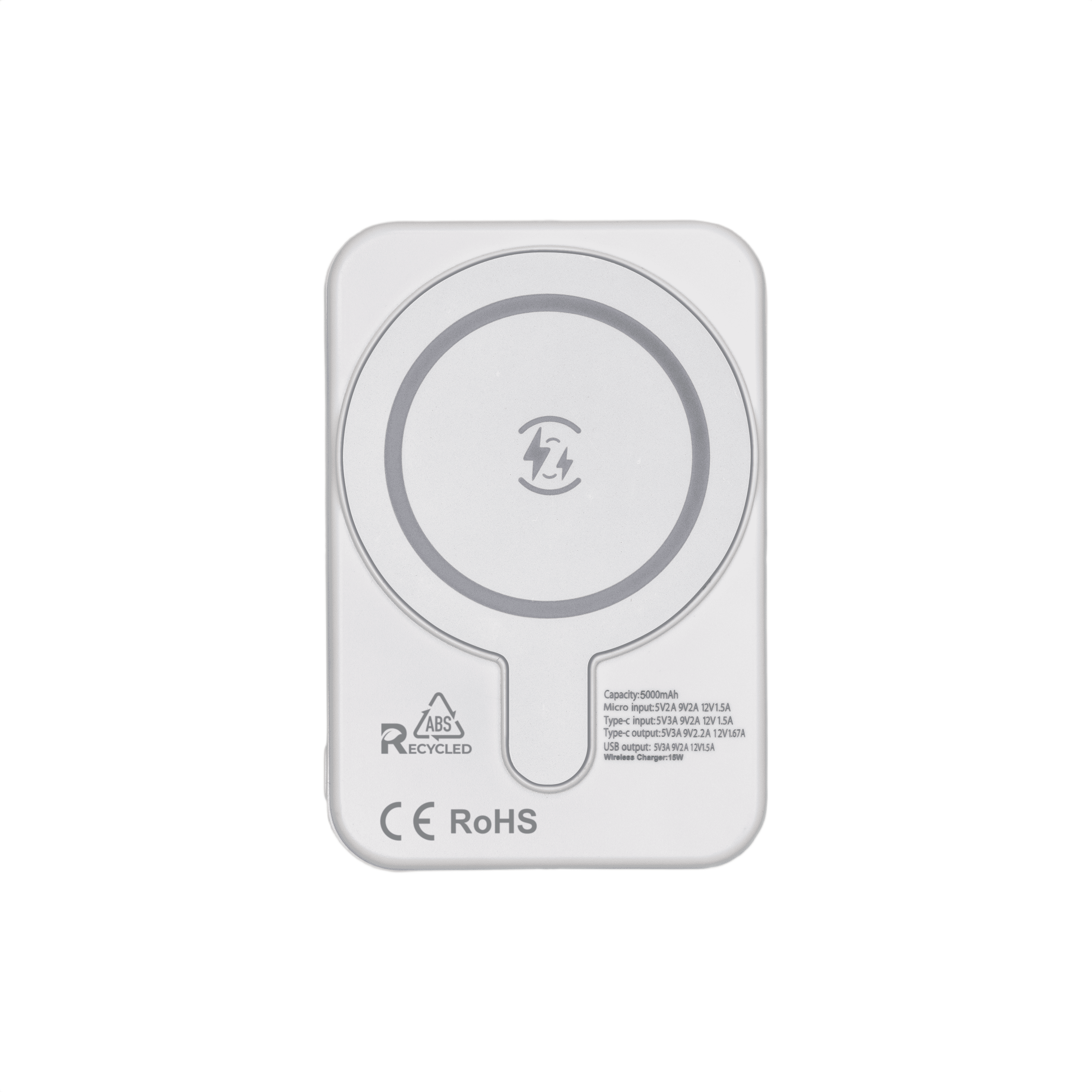 5000 mAh magnetisk powerbank, 15W trådlös utgång