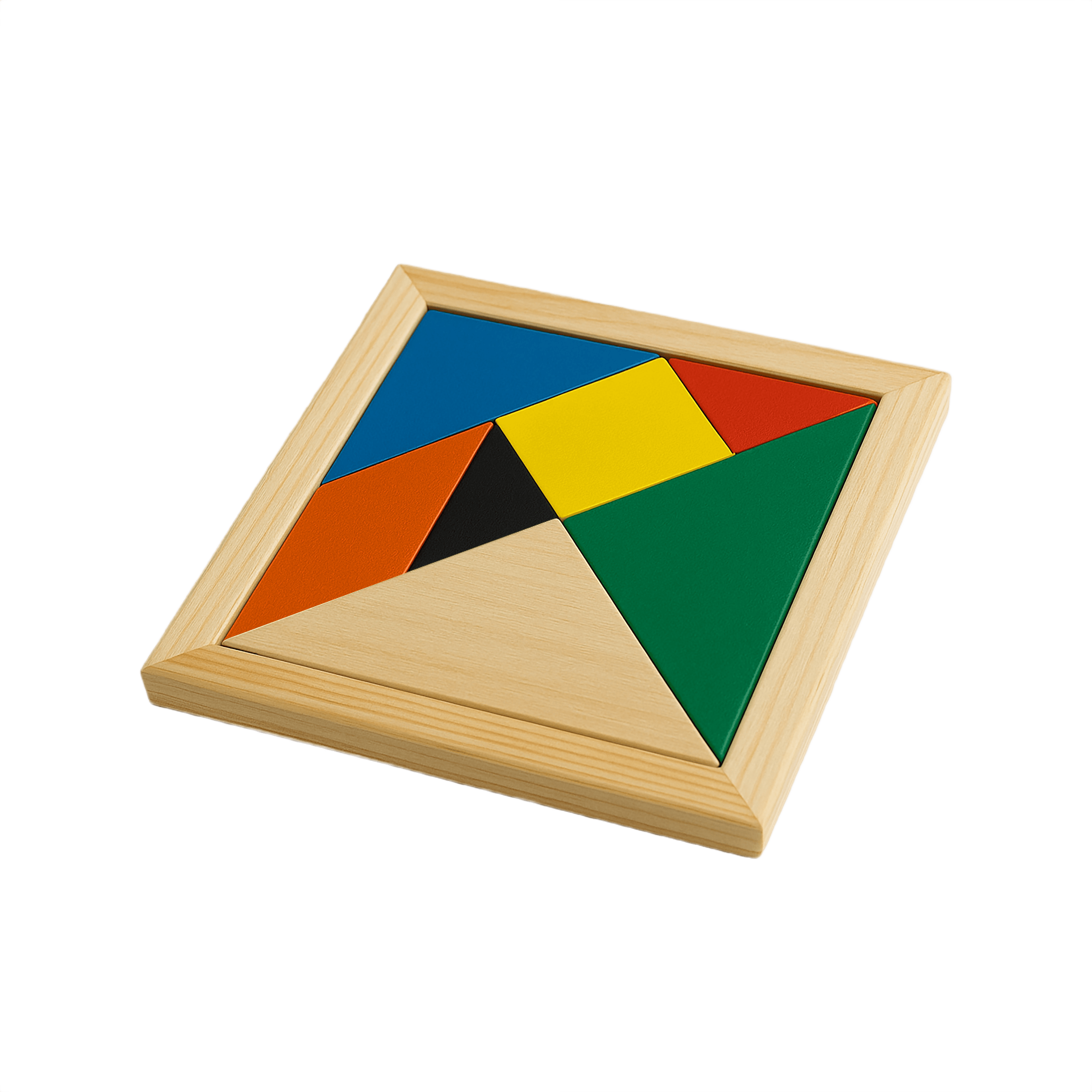 Färgat trä tangram-spel